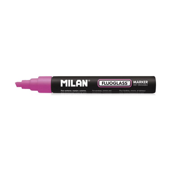 Rotulador Milan Fluoglass Tinta borrable Rosa PVC 1