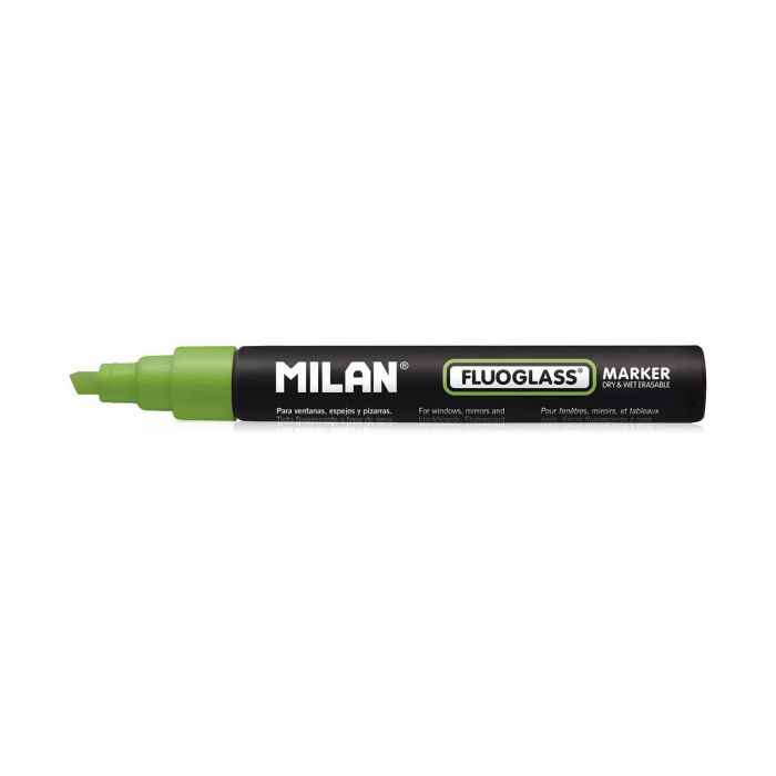 Rotulador Milan Fluoglass Tinta borrable Verde PVC 1
