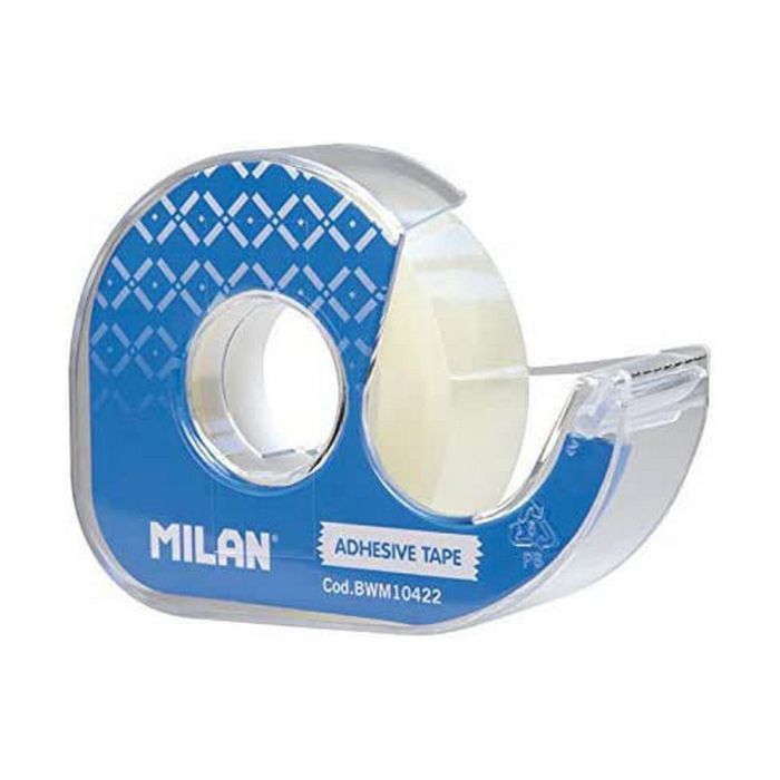 Cinta Adhesiva Milan Transparente 33 m Azul PVC 2