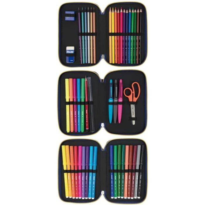 Plumier Triple Milan Tangled Monkeys 49 Piezas Azul 1 Plumier Triple Milan Tangled Monkeys 49 Piezas Azul 1