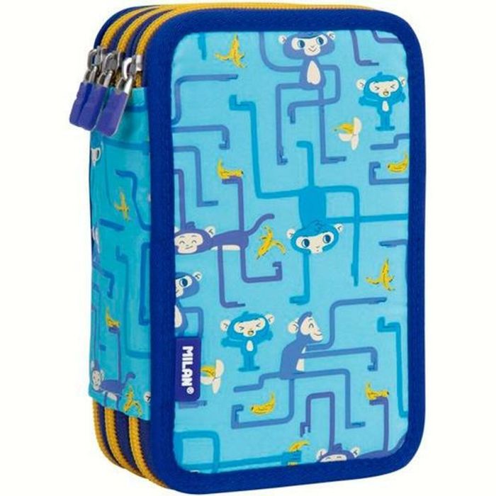 Milan plumier 3 pisos c/contenido tangled monkeys azul Milan plumier 3 pisos c/contenido tangled monkeys azul