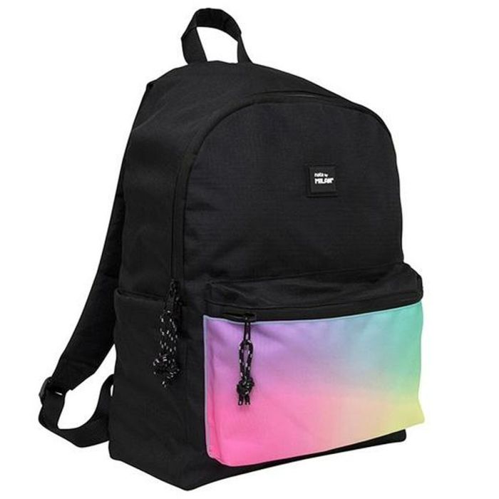 Milan Mochila Urbana Clásica con 2 Cremalleras, 22 L, Color Sunset Negro Milan Mochila Urbana Clásica con 2 Cremalleras, 22 L, Color Sunset Negro