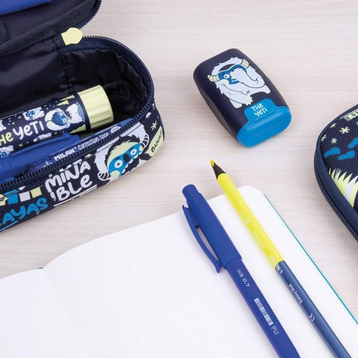 Plumier Doble Milan The Yeti 19,5 x 13 x 5 cm Azul marino 1 Plumier Doble Milan The Yeti 19,5 x 13 x 5 cm Azul marino 1