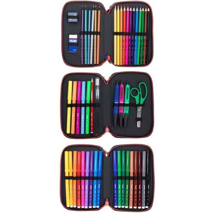 Milan plumier 3 pisos c/contenido serie especial ninjutsu rojo