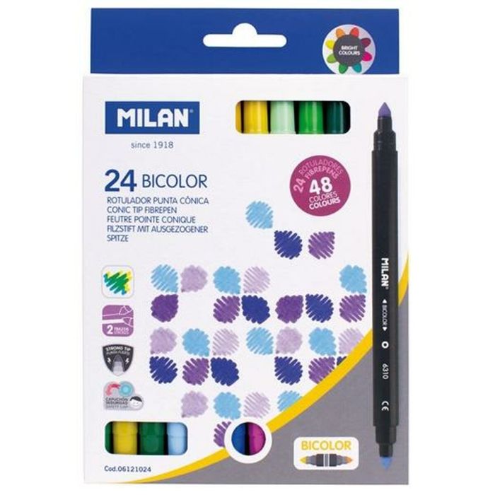 Set de Rotuladores Milan Bicolor 24 Piezas Multicolor