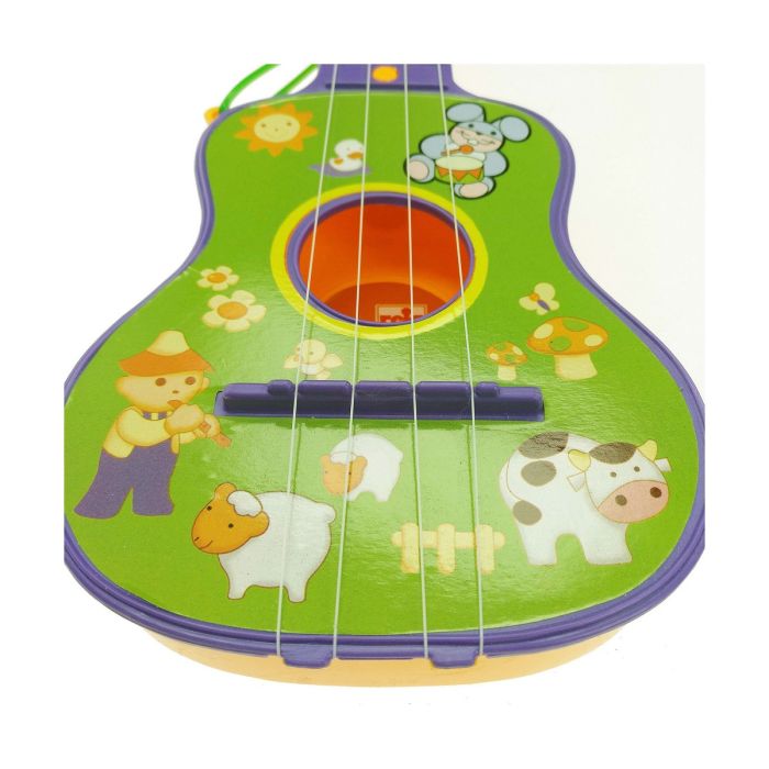 Guitarra Infantil Reig Morado Verde 4 Cuerdas 5