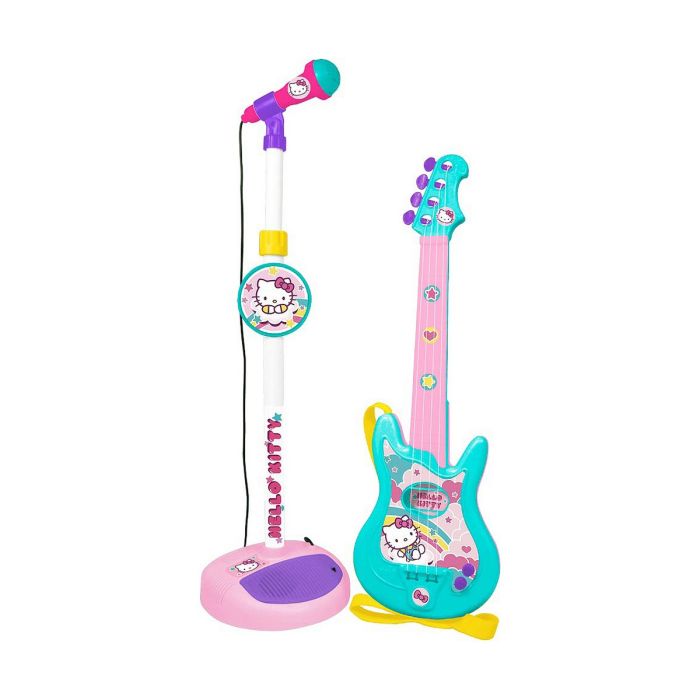 Conjunto guitarra y micro hello kitty