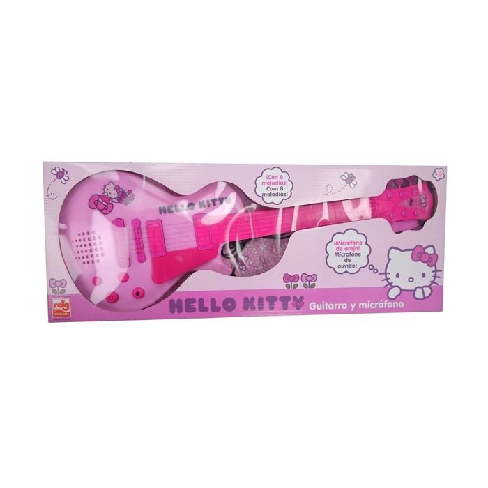 Guitarra Infantil Hello Kitty Micrófono Rosa Electrónica 7