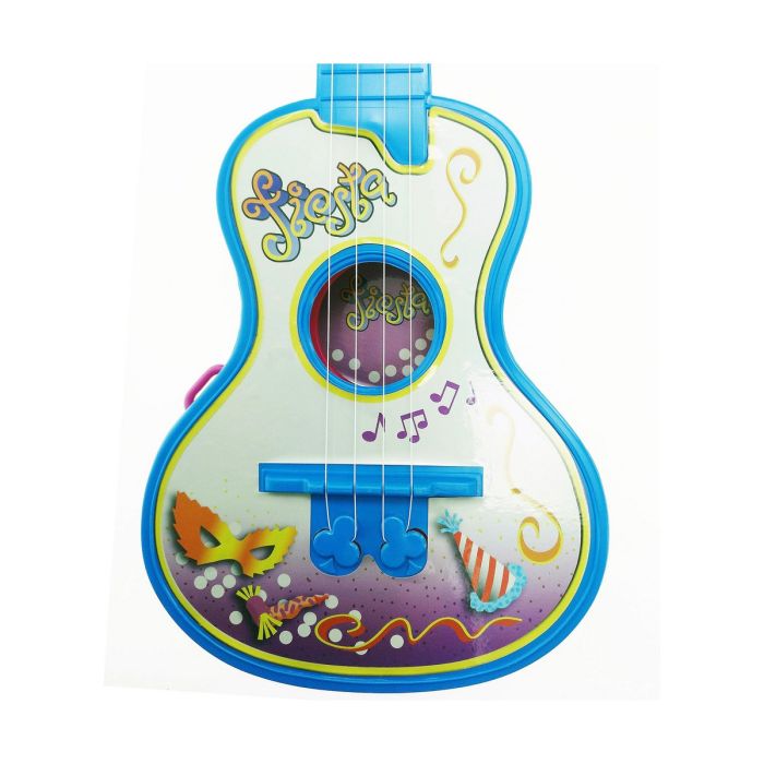 Guitarra Infantil Reig Party 4 Cuerdas Azul Blanco 5