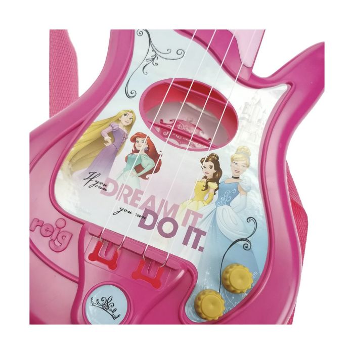 Guitarra Infantil Reig Micrófono Rosa Princesas Disney 3
