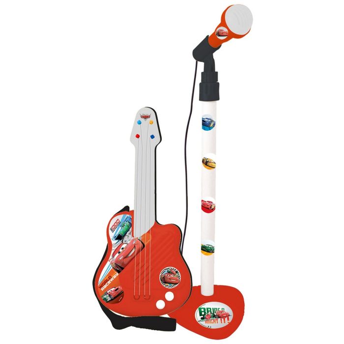 Set musical Cars Micrófono Guitarra Infantil Rojo