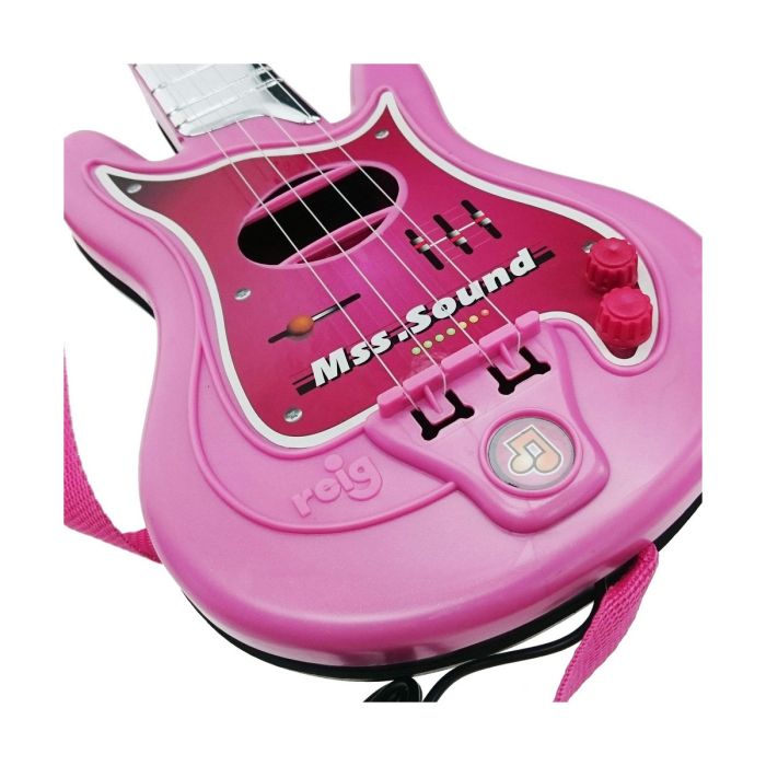 Guitarra Infantil Reig Micrófono Rosa 6
