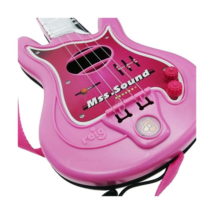 Guitarra Infantil Reig Micrófono Rosa 5