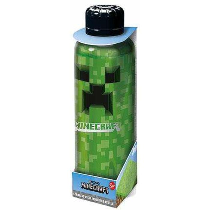 Botella Minecraft 515 ml Acero Inoxidable Polipropileno