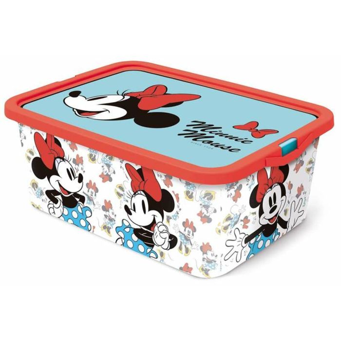 Caja de Almacenamiento Minnie Mouse Vintage 13 L Polipropileno