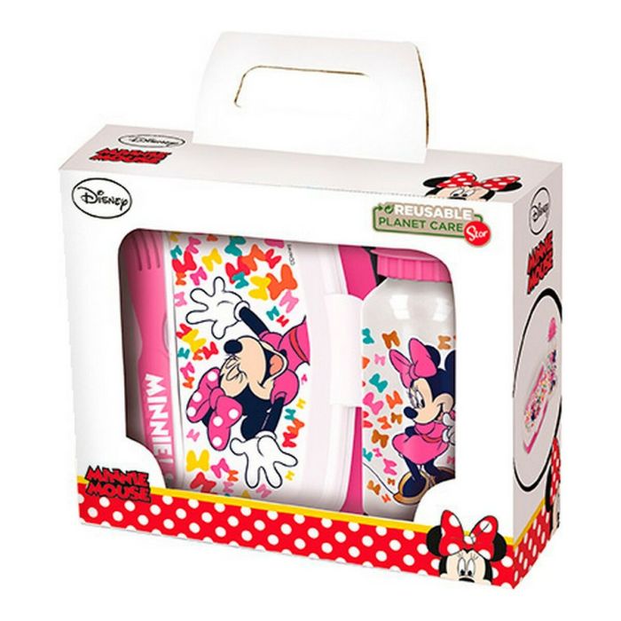Set de Menaje Infantil Minnie Mouse Lucky Plástico Rosa Infantil (21 x 18 x 7 cm) (4 Piezas) 1