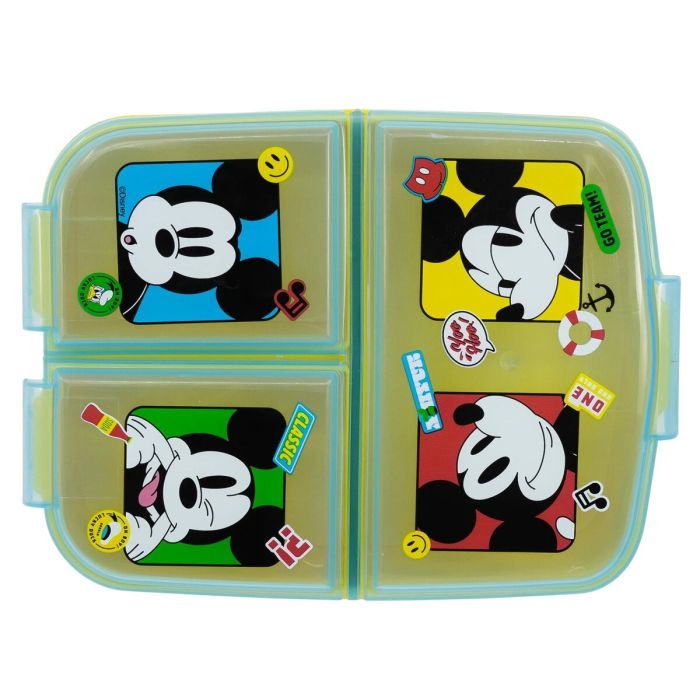 Fiambrera de Compartimentos Mickey Mouse Fun-Tastic 19,5 x 16,5 x 6,7 cm Polipropileno 2