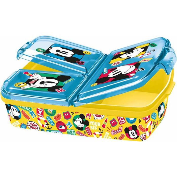 Fiambrera de Compartimentos Mickey Mouse Fun-Tastic 19,5 x 16,5 x 6,7 cm Polipropileno