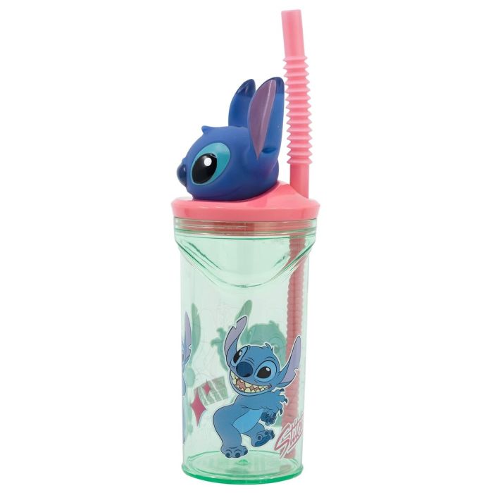 Vaso con Pajita Stitch Flowers 3D 360 ml 2