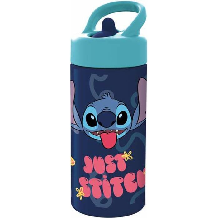 Botella Stitch Sweet Azul Lila PVC 410 ml Infantil