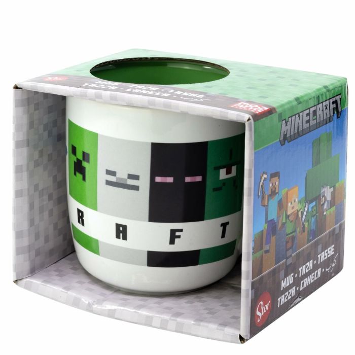 Taza ceramica elite 380 ml en caja regalo minecraft squared pattern young adult