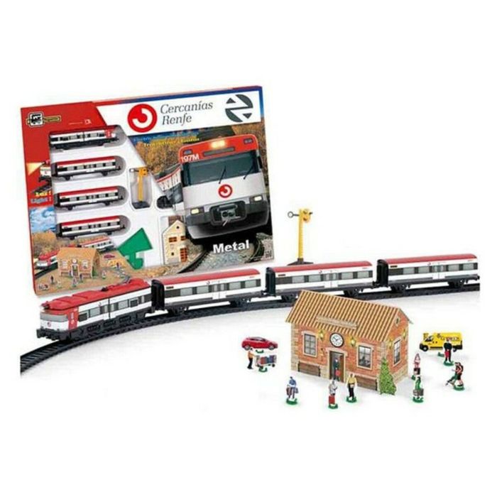 Tren de cercanias renfe con luz, encarrilados y estación 150x100 cm. 3,9 m de circuito Tren de cercanias renfe con luz, encarrilados y estación 150x100 cm. 3,9 m de circuito