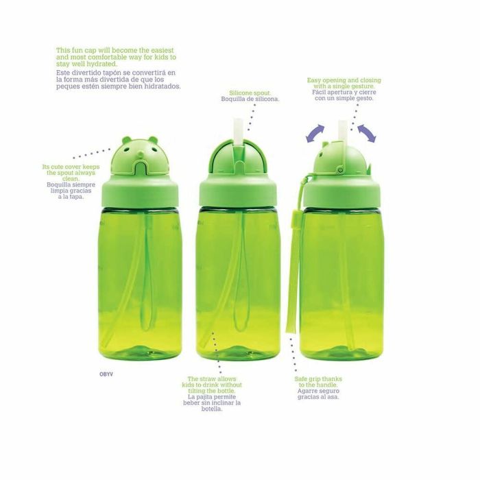 Botella de Agua Laken OBY Jungle Verde Verde limón (0,45 L) 2