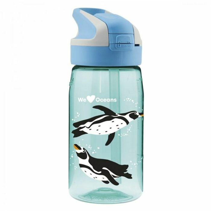 Botella de Agua Laken Summit Penguin Azul Aguamarina (0,45 L) 4