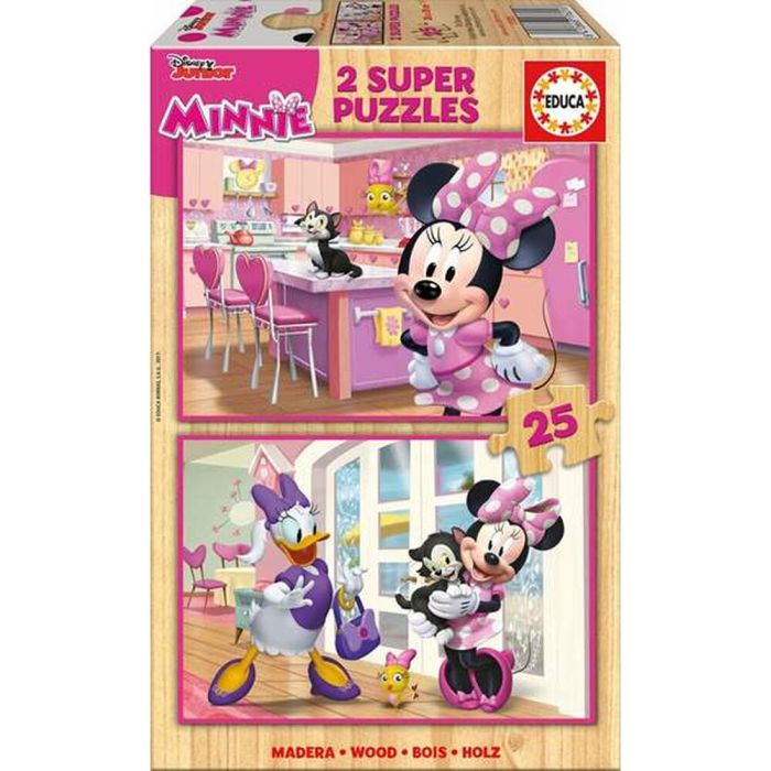 Set de 2 Puzzles Minnie Mouse Me Time 25 Piezas 26 x 18 cm 3