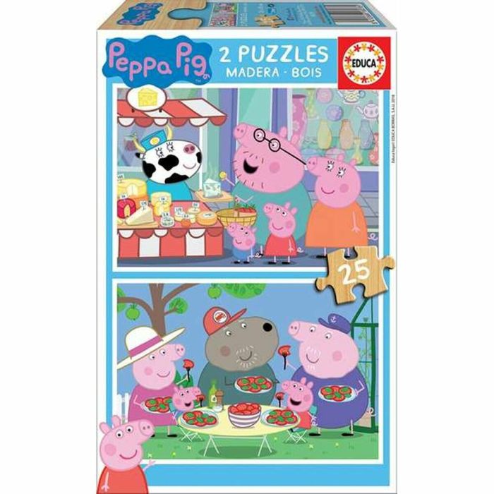 Puzzle Madera Pepa Pig 2X25 Piezas Educa Borras 18078