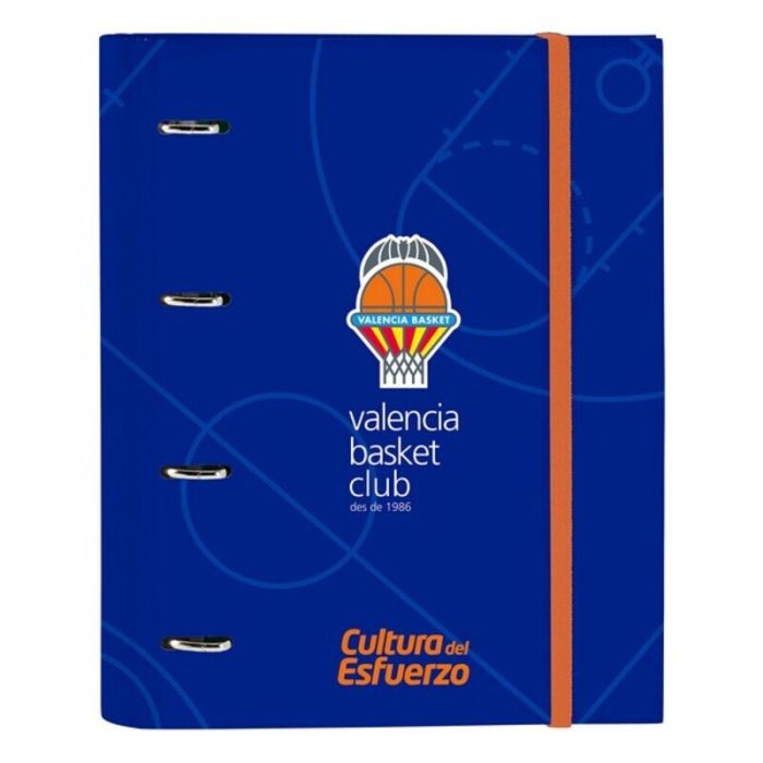 Carpeta de anillas Valencia Basket M666 Azul Naranja (27 x 32 x 3.5 cm)