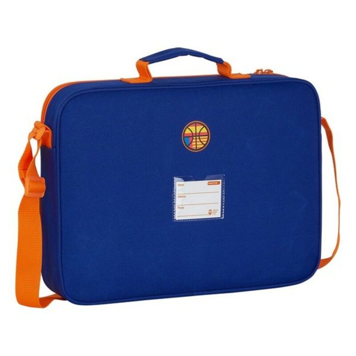 Cartera Escolar Valencia Basket Azul Naranja (38 x 28 x 6 cm) 3