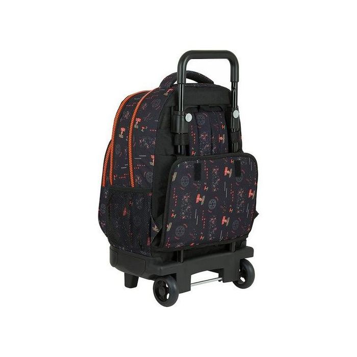 Mochila Escolar con Ruedas Compact Star Wars The Dark SIde Negro Naranja