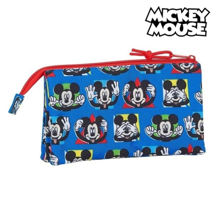 Portatodo Triple Mickey Mouse Me Time Rojo Azul (22 x 12 x 3 cm) 3