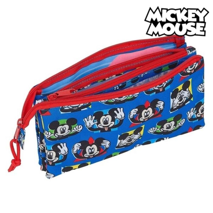 Portatodo Triple Mickey Mouse Me Time Rojo Azul (22 x 12 x 3 cm) 2