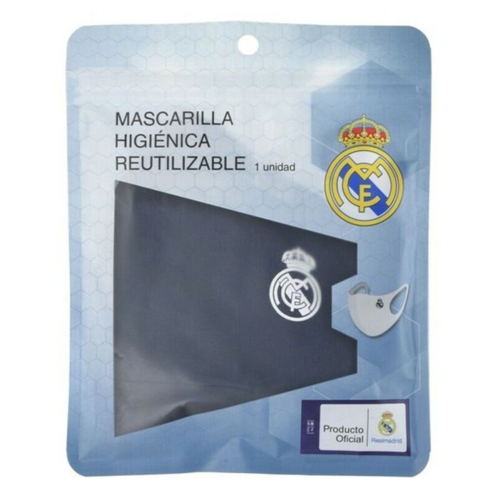 Mascarilla Higiénica de Tela Reutilizable Real Madrid C.F. Infantil Azul 2