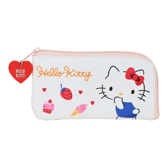 Estuche Escolar Hello Kitty Happiness Girl Rosa Blanco (23 x 11 x 1 cm)