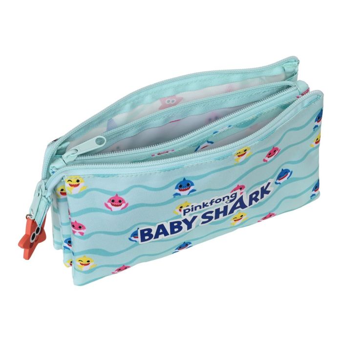 Estuche Escolar Baby Shark Beach Day Amarillo Azul claro (22 x 12 x 3 cm) 2