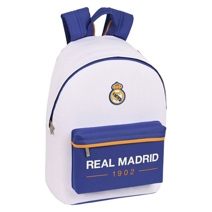 Mochila para Portátil con Salida de Auriculares Real Madrid C.F. Azul Blanco