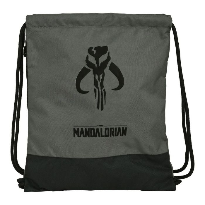 Bolsa Mochila con Cuerdas The Mandalorian 632158865 Negro Gris (35 x 40 x 1 cm)
