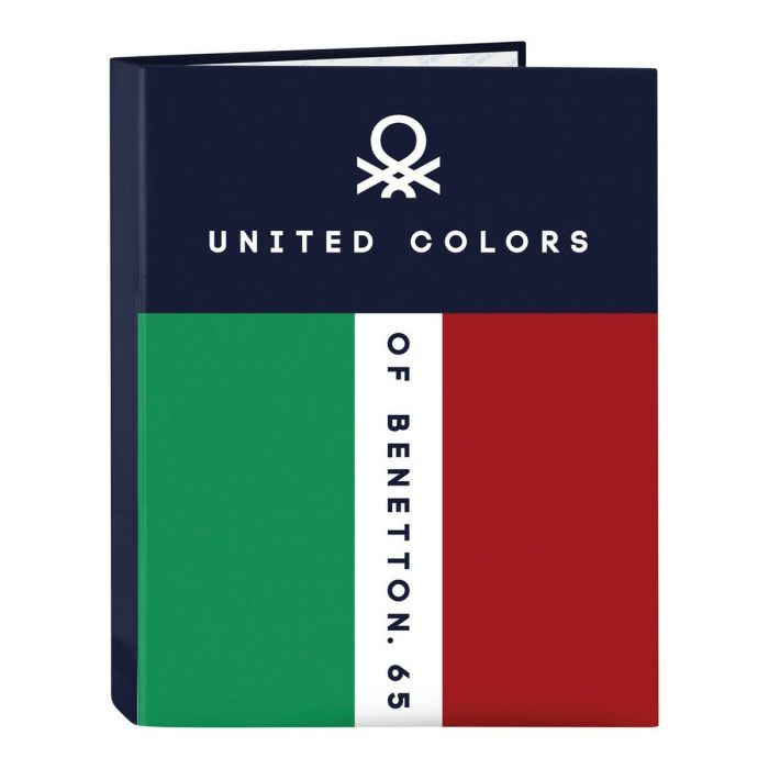 Carpeta de anillas Benetton United Rojo Blanco Verde Azul marino A4 (25 mm)