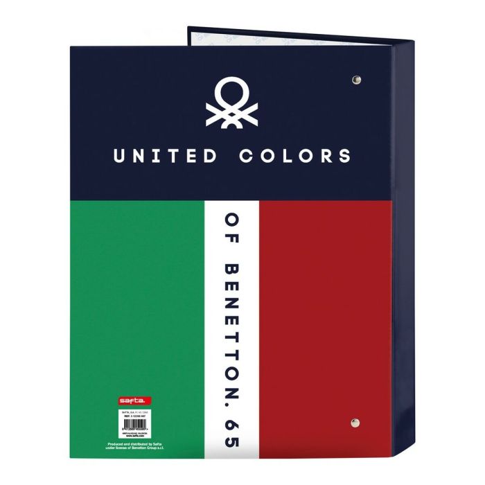 Carpeta de anillas Benetton United Rojo Blanco Verde Azul marino A4 (25 mm) 1