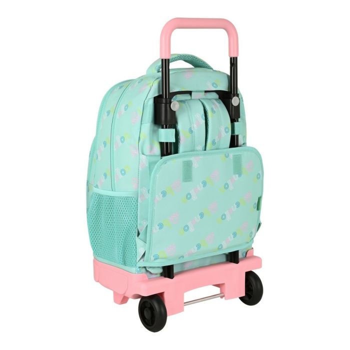 Mochila Escolar con Ruedas Benetton World Menta 33 x 45 x 22 cm