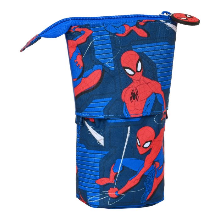 Estuche Cubilete Spiderman Great Power Rojo Azul (8 x 19 x 6 cm)