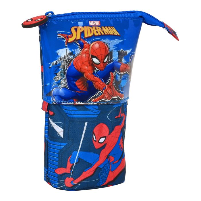 Estuche Cubilete Spiderman Great Power Rojo Azul (8 x 19 x 6 cm)