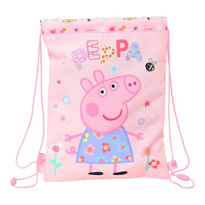 Bolsa Mochila con Cuerdas Peppa Pig Having fun (26 x 34 x 1 cm)