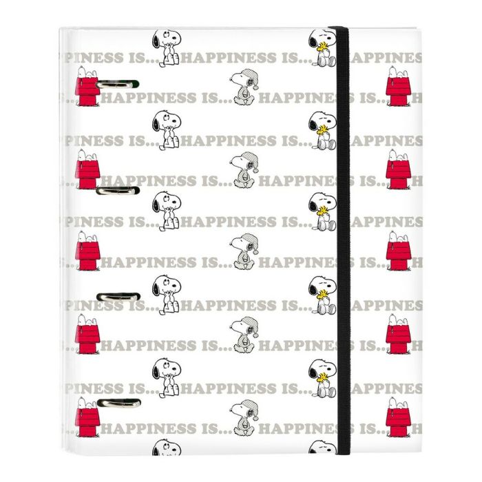 Carpeta de anillas Snoopy Friends forever Blanco A4 Menta (27 x 32 x 3.5 cm) (35 mm)