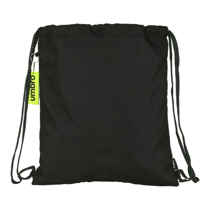 Bolsa Mochila con Cuerdas Umbro Essentials Negro Lima (35 x 40 x 1 cm) 1
