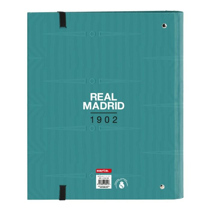 Carpeta de anillas Real Madrid C.F. Blanco Verde Turquesa 27 x 32 x 3.5 cm (30 mm) 1