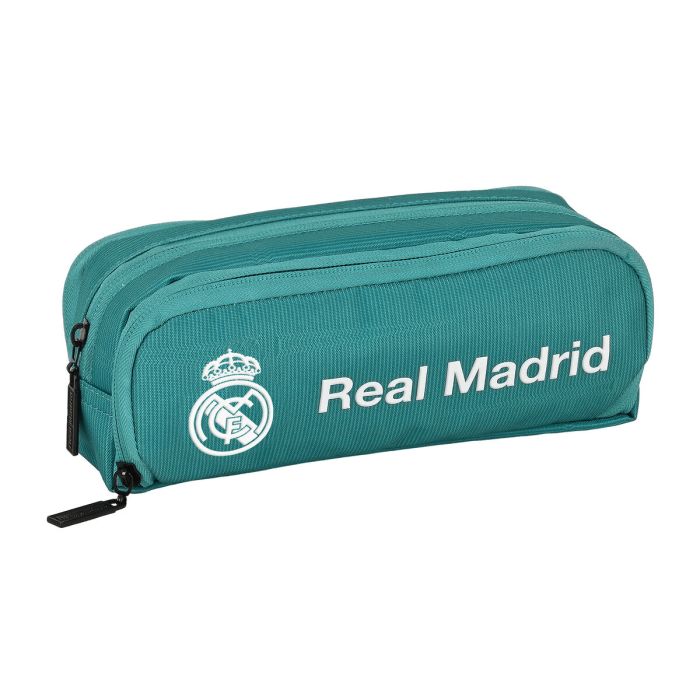 Portatodo Triple Real Madrid C.F. Blanco Verde Turquesa (21 x 8 x 8 cm)